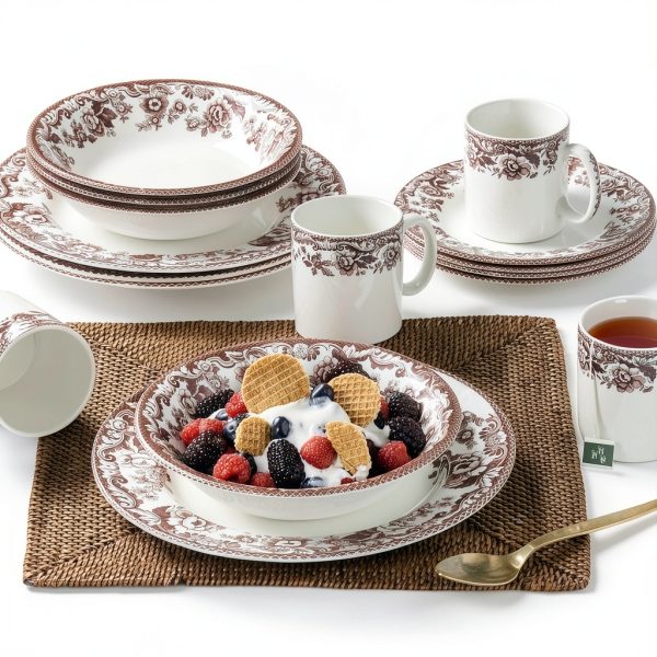 Spode Appetizer Plates Earthenware Floral Pattern Dishwasher-2