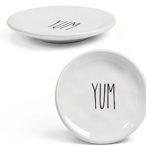Truu Design Yum Ceramic Appetizer Plate Microwave Safe-0
