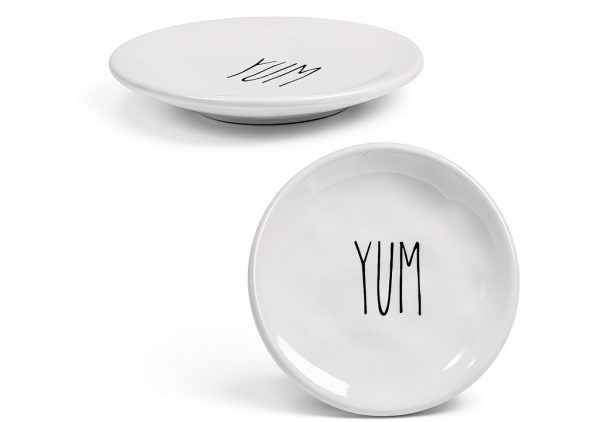 Truu Design Yum Ceramic Appetizer Plate Microwave Safe-0