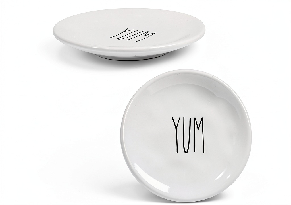 Installing Truu Design Yum Ceramic Appetizer Plate Microwave Safe on a kitchen counter