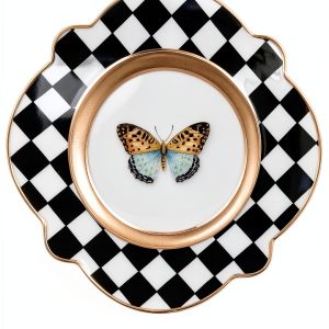 Butterfly Toile Ceramic Bread Plate MacKenzie-Childs-0