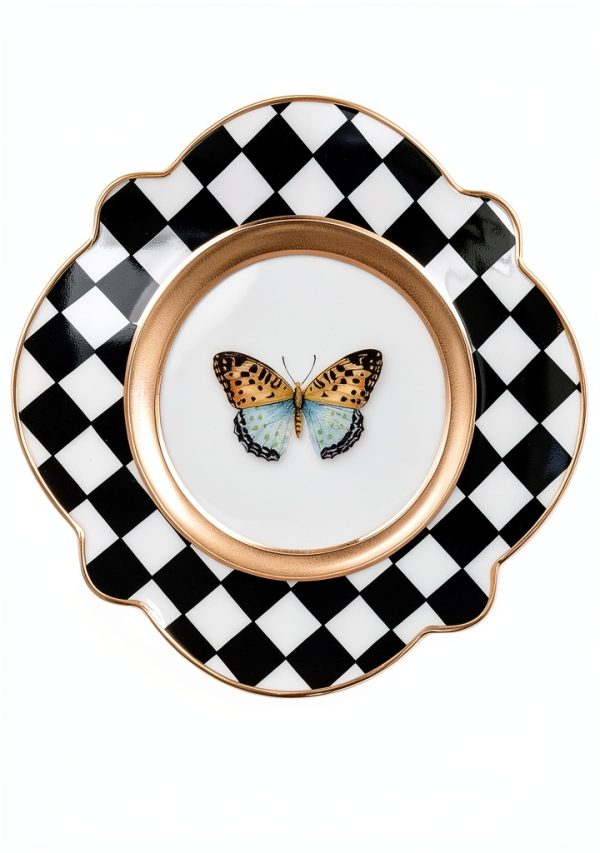 Butterfly Toile Ceramic Bread Plate MacKenzie-Childs-0