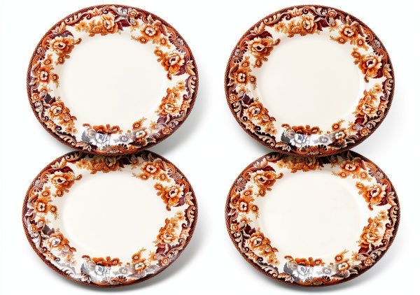 Spode Appetizer Plates Earthenware Floral Pattern Dishwasher-0