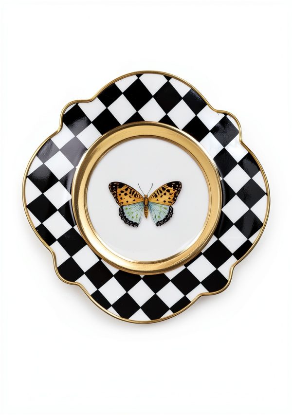 Butterfly Toile Ceramic Bread Plate MacKenzie-Childs-3