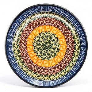 Polish Pottery Bread Butter Plate Blue Stoneware Dishwasher-0