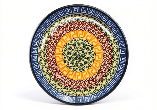 Polish Pottery Bread Butter Plate Blue Stoneware Dishwasher-0