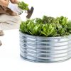 Mostmahes Galvanized Round Garden Bed Silver-3