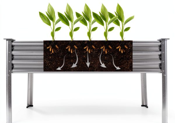 Land Guard Metal Raised Garden Bed 48x24x32-2