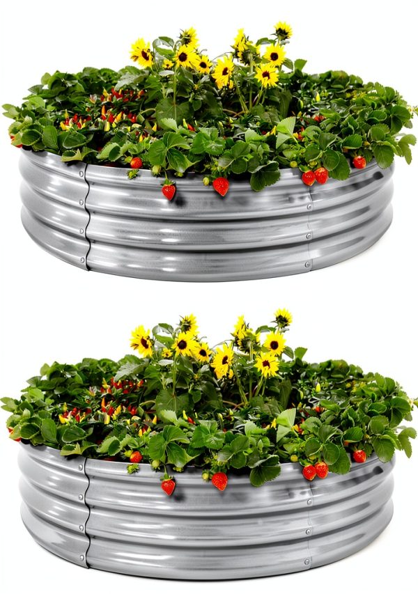 Galvanized Raised Garden Bed Land Guard Silver-0