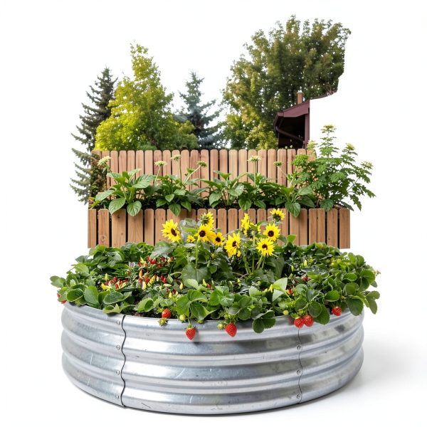 Galvanized Raised Garden Bed Land Guard Silver-4