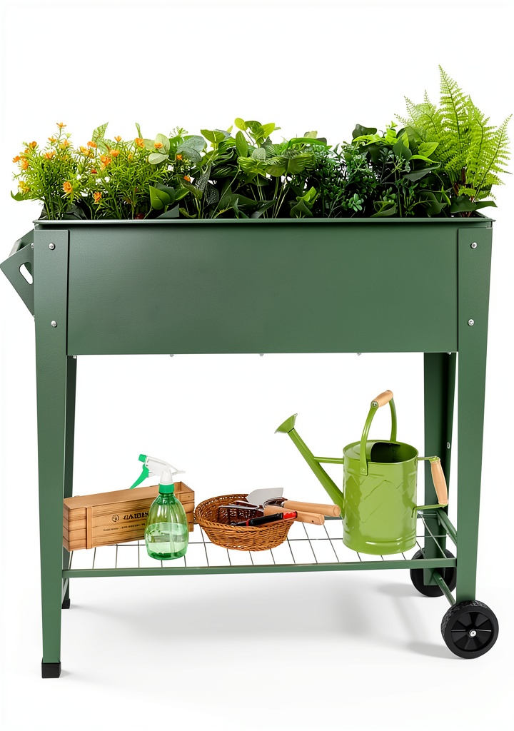 Raised garden bed placed on a sunny patio