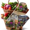 NACREEN Brown Polypropylene Raised Garden Bed Planter-6