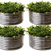Mostmahes Galvanized Round Garden Bed Silver-0