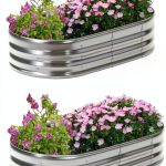 Zizin Galvanized Metal Raised Garden Bed 6x3x1FT-0