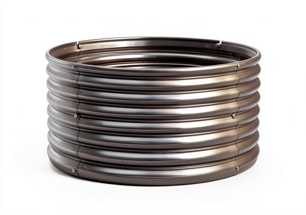 Mostmahes Galvanized Round Garden Bed Silver-1