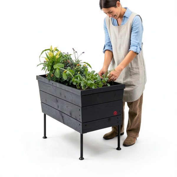Keter Urban Bloomer Planter Raised Bed Fade‑Resistant Wood‑Look-9