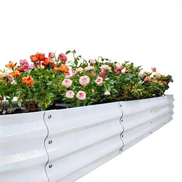 Raised Garden Bed Gardmax Oval Galvanized Silver 4x2x1 ft Pack of 2-1