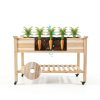 QZZIZ Wooden Raised Garden Bed with Wheels 5x15x45 Farmhouse-2
