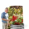 DIIYIV Raised Garden Bed 24x24x12 Metal Silver with Reinforced Frame-2