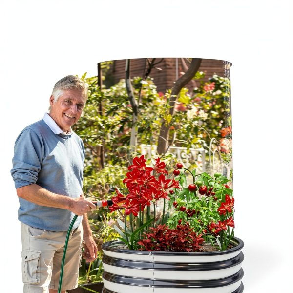 DIIYIV Raised Garden Bed 24x24x12 Metal Silver with Reinforced Frame-2