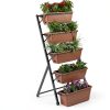 Vertical Garden Planter BIRDROCK HOME 5-Tier Metal Rolling Stand-1