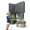 DIIYIV Raised Garden Bed 24x24x12 Metal Silver with Reinforced Frame-6