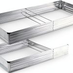 Galvanized Raised Garden Bed Foxlang 8x4x1ft Silver 2‑Pack-0