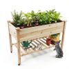 QZZIZ Wooden Raised Garden Bed with Wheels 5x15x45 Farmhouse-3