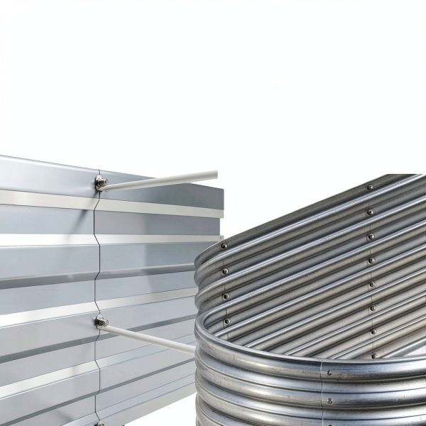 Galvanized Raised Garden Bed Foxlang 8x4x1ft Silver 2‑Pack-3