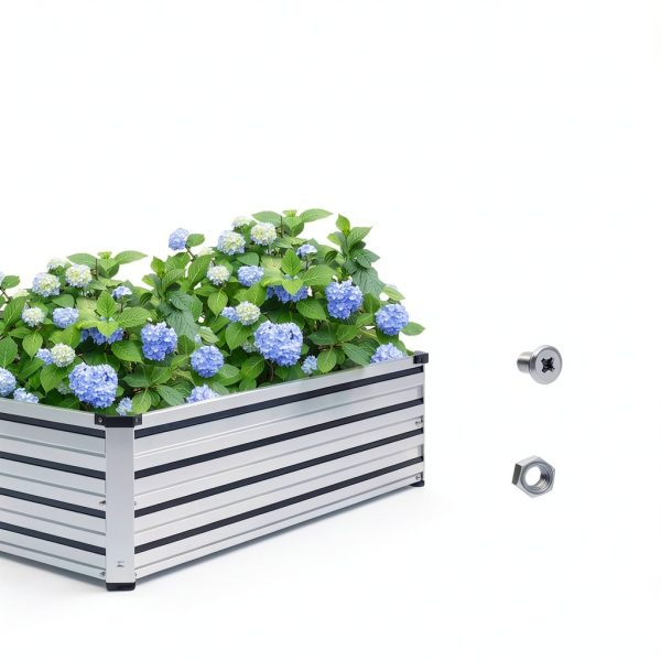 Raised Garden Bed DIIYIV Galvanized Metal Outdoor Planter 12x4 2pcs-6