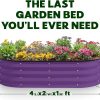 Plant & Plot Raised Garden Bed 4x2x1 ft Modern Oval Metal Outdoor-3