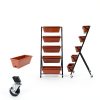 Vertical Garden Planter BIRDROCK HOME 5-Tier Metal Rolling Stand-4