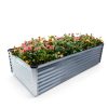 GARDMAX Silver Raised Garden Bed 8x4x2 ft Galvanized Metal Planter-1
