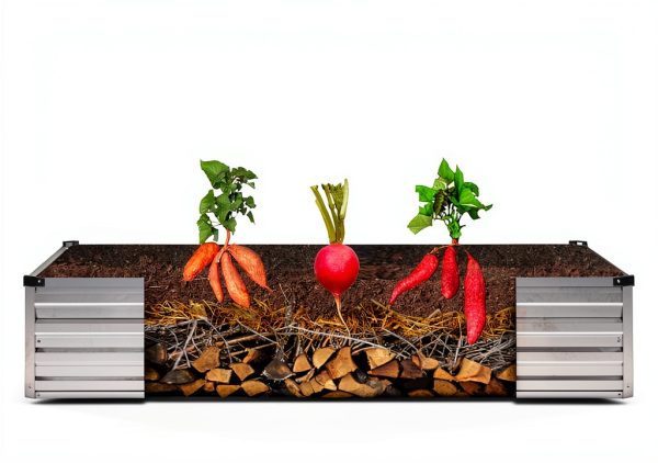 Raised Garden Bed DIIYIV Galvanized Metal Outdoor Planter 12x4 2pcs-2