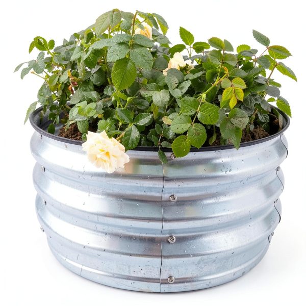 GARDMAX Silver Raised Garden Bed 2x2x1 ft Pack of 2 Classic Round-5