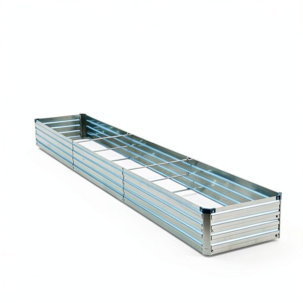 Garden Raised Bed Zunatu 10x2x1ft 2 Pack Silver Galvanized Metal-4