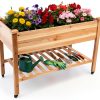 QZZIZ Wooden Raised Garden Bed with Wheels 5x15x45 Farmhouse-0