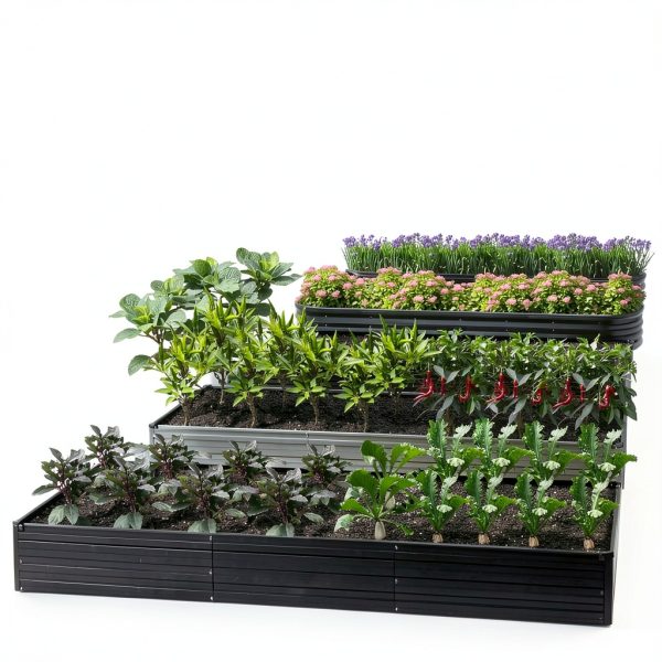 Raised Garden Bed DIIYIV Galvanized Metal Outdoor Planter 12x4 2pcs-7