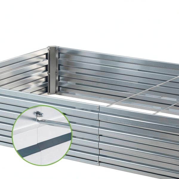 Raised Garden Bed DIIYIV Galvanized Metal Outdoor Planter 12x4 2pcs-3