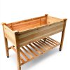 QZZIZ Wooden Raised Garden Bed with Wheels 5x15x45 Farmhouse-6