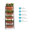 Vertical Garden Planter BIRDROCK HOME 5-Tier Metal Rolling Stand-3