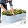 Raised Garden Bed Gardmax Oval Galvanized Silver 4x2x1 ft Pack of 2-8