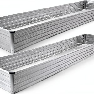 Raised Garden Bed DIIYIV Galvanized Metal Outdoor Planter 12x4 2pcs-0