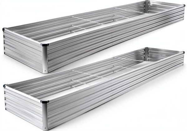 Raised Garden Bed DIIYIV Galvanized Metal Outdoor Planter 12x4 2pcs-0