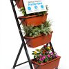 Vertical Garden Planter BIRDROCK HOME 5-Tier Metal Rolling Stand-0