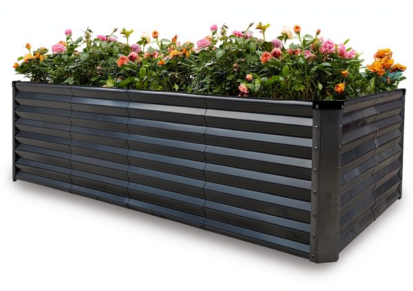 GARDMAX Silver Raised Garden Bed 8x4x2 ft Galvanized Metal Planter-0
