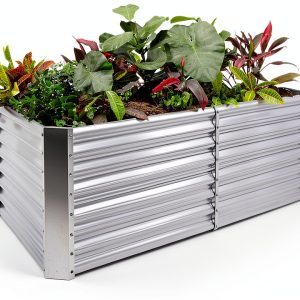 Land Guard Metal Raised Garden Bed 8×4×2ft Modern Gray Outdoor Planter-0