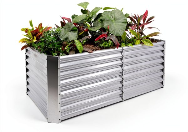 Land Guard Metal Raised Garden Bed 8×4×2ft Modern Gray Outdoor Planter-0