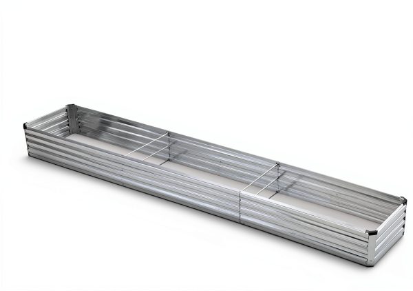 Garden Raised Bed Zunatu 10x2x1ft 2 Pack Silver Galvanized Metal-1
