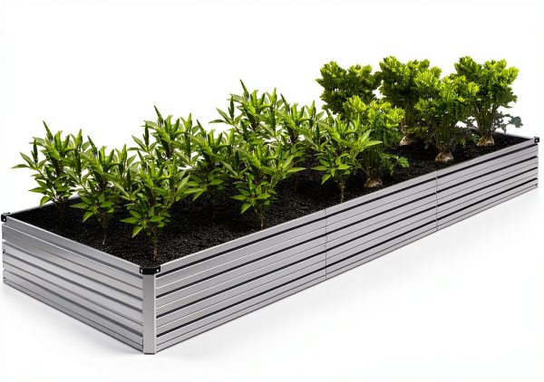 Raised Garden Bed DIIYIV Galvanized Metal Outdoor Planter 12x4 2pcs-8